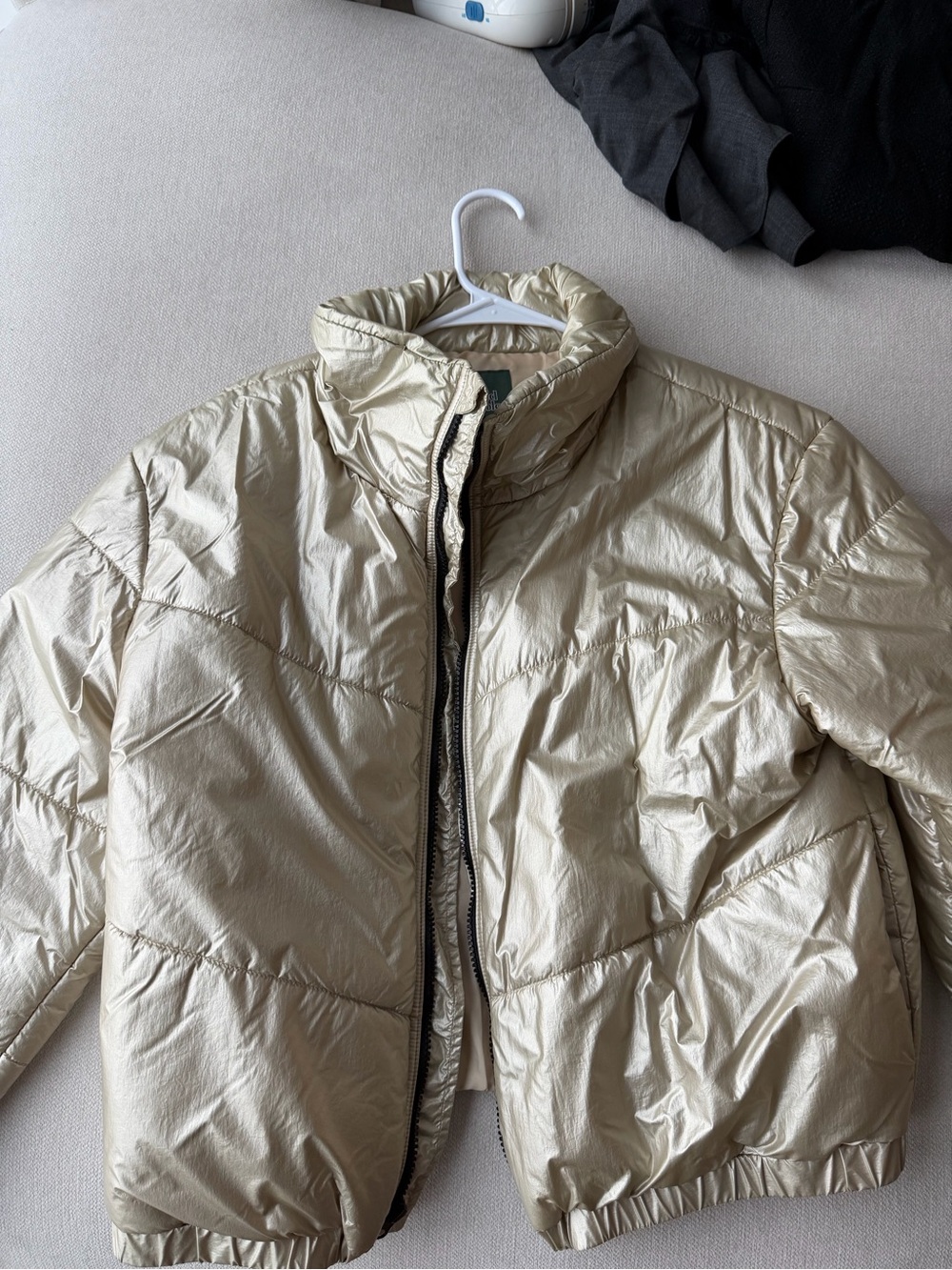 Wild Fable Gold Metallic Puffer Coat